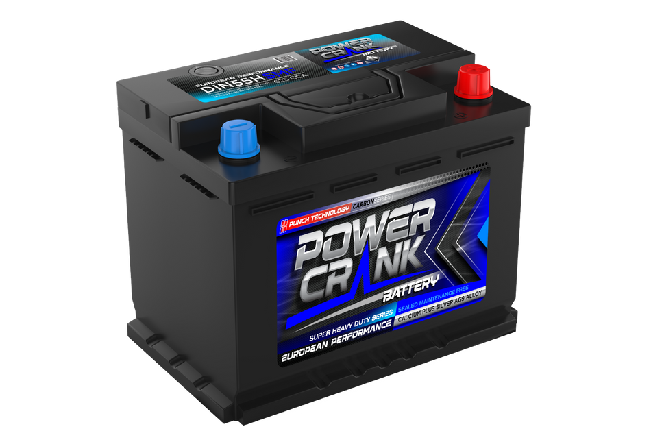 Power Crank DIN55H 12V 625 CCA Battery