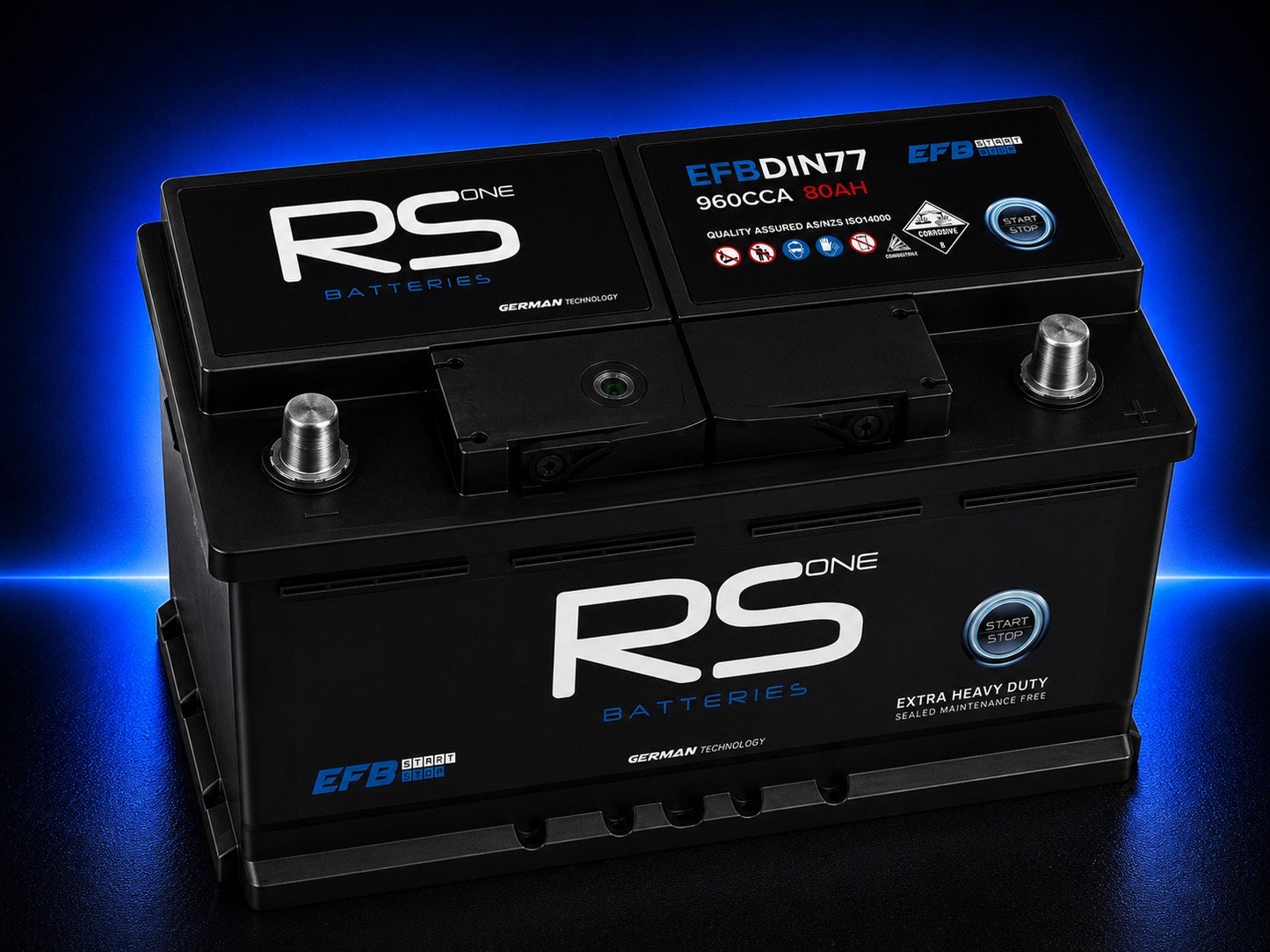 RS ONE EFBDIN77 EFB Series Stop/Start Battery – 960CCA 80Ah EFB