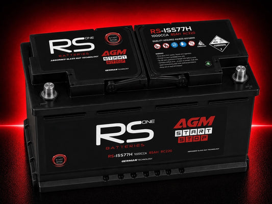 RS ONE RS-ISS77H AGM Series Stop/Start Battery – 1000CCA 85Ah AGM