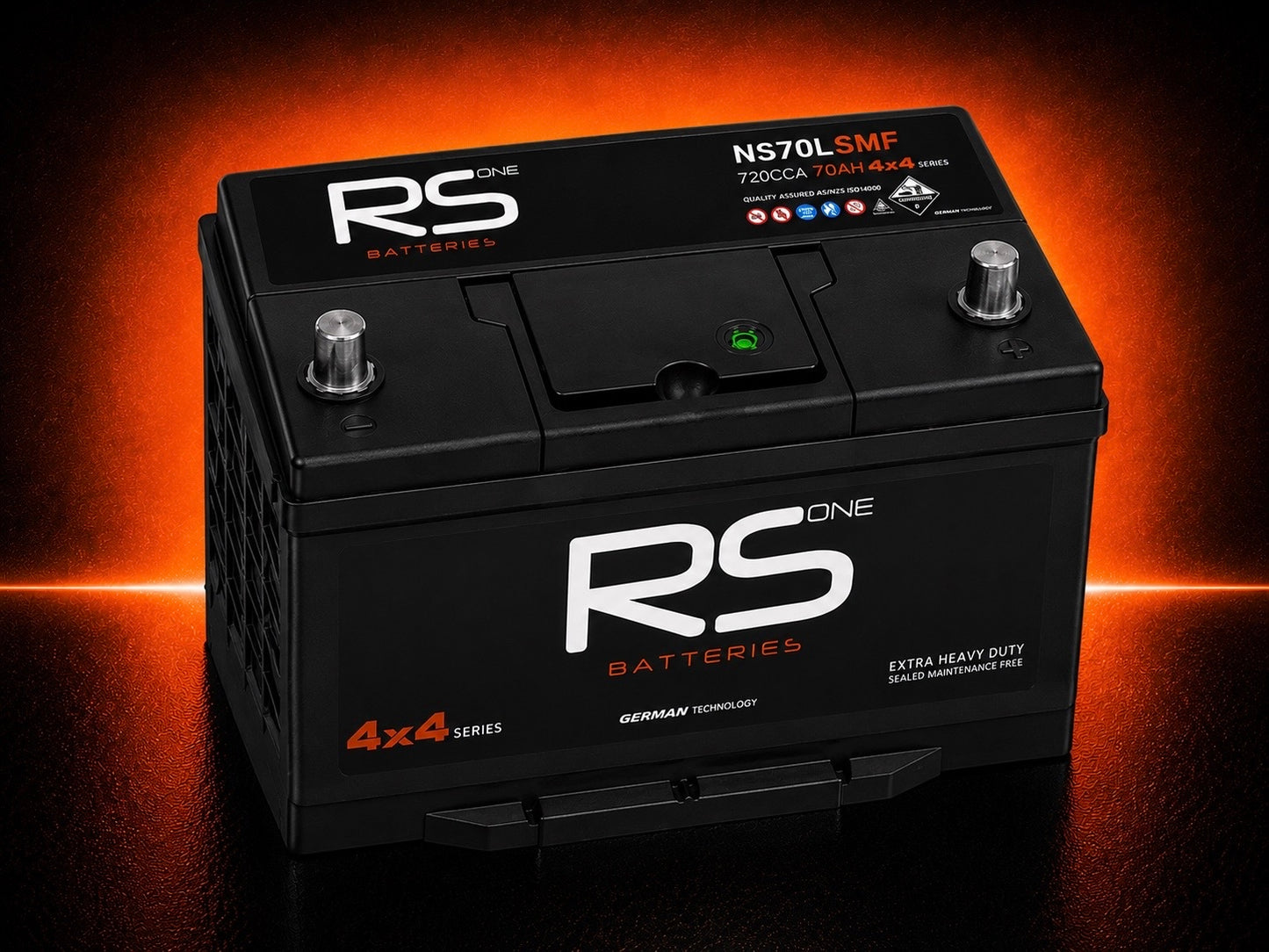 RS ONE NS70L 4x4 Series Starting Battery – 720CCA 70Ah SMF