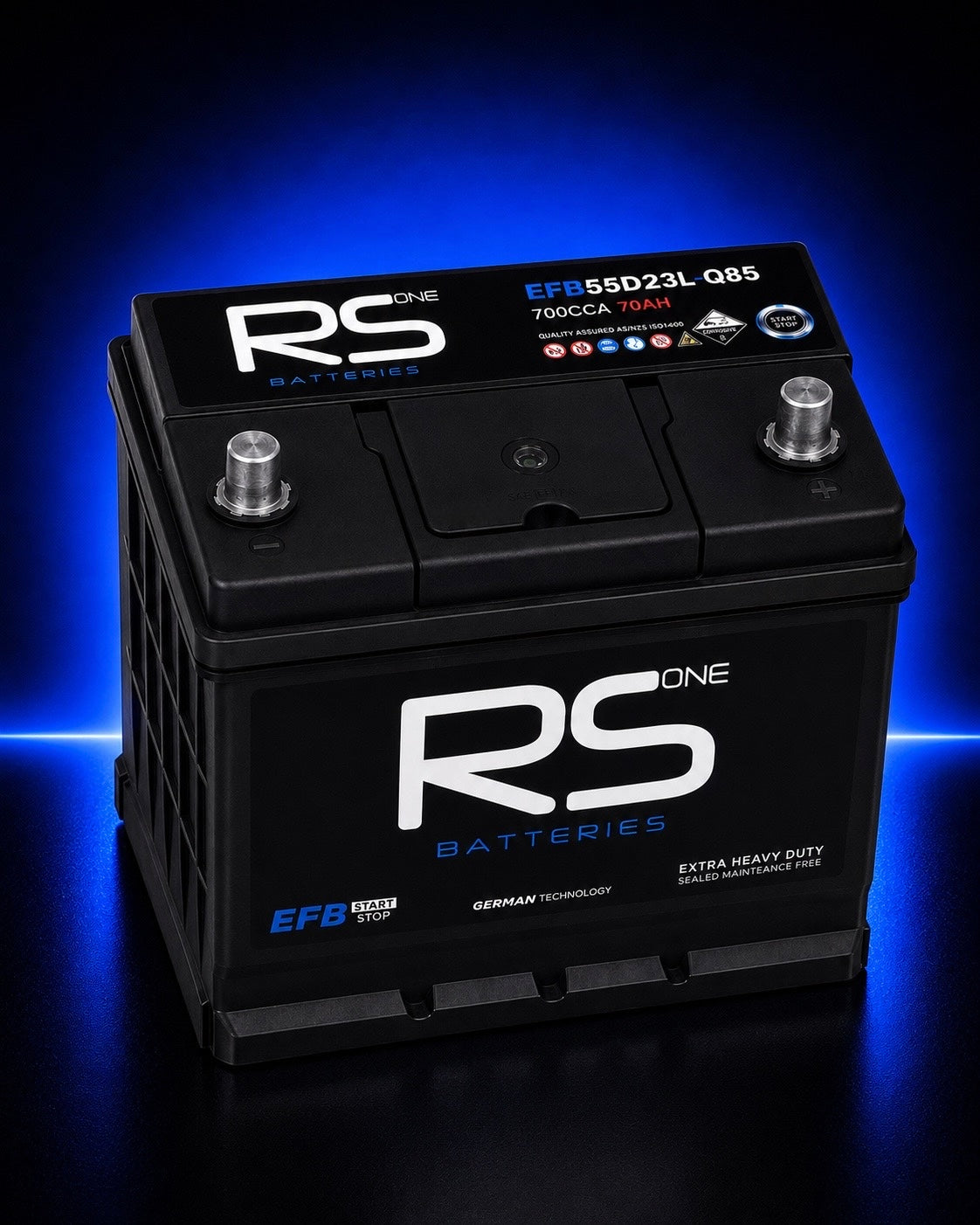 RS ONE EFB55D23L-Q85 EFB Series Stop/Start Battery – 700CCA 70Ah EFB